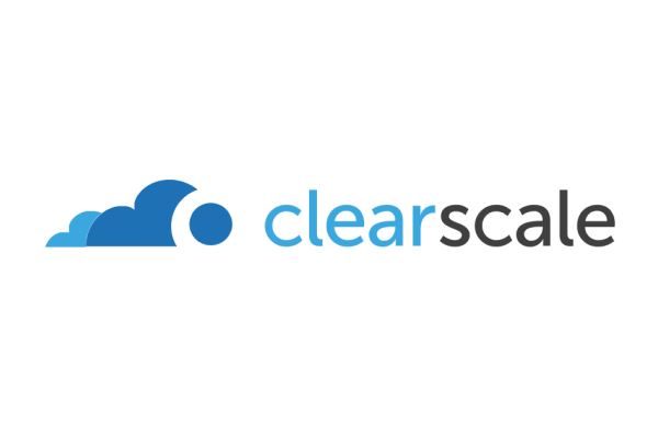 ClearScale company logo showing cloud graphics and the word 'clearscale' in blue and black text.