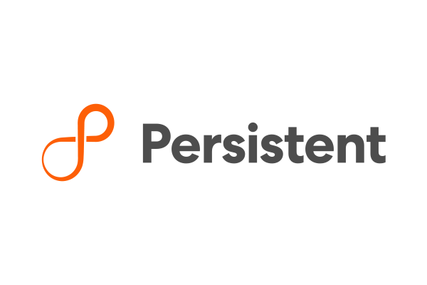 Logo of Persistent featuring an orange infinity symbol and black 'Persistent' text on a white background.