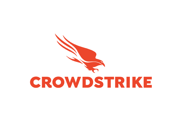 The red CrowdStrike logo featuring a stylized falcon above the word 'CrowdStrike' in bold red letters.