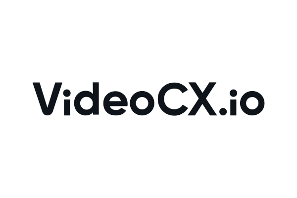 The logo of VideoCX.io displayed in bold, modern black text on a white background.