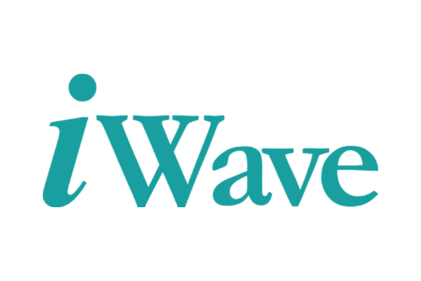 The logo of iWave, featuring the brand name in teal text on a white background.