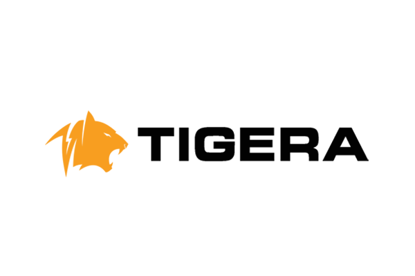 Tigera logo featuring an orange and black design on a white background.