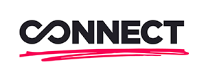 The logo of AWS Partner WeConnect, featuring the word 'CONNECT' in bold black letters with a magenta underline.