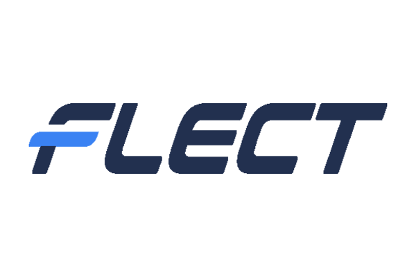 Flect company logo featuring blue text on a white background.