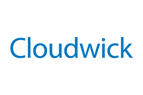 Cloudwick company logo with blue text on a white background