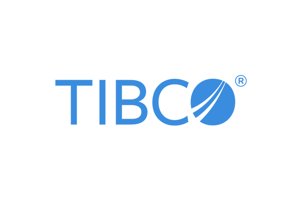 TIBCO company logo in blue, featuring the word 'TIBCO' with a circular graphic element.