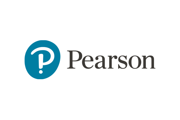 The Pearson company logo, featuring a stylized white question mark on a blue background next to the word 'Pearson' in black text.