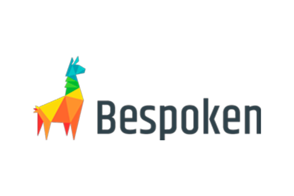 Bespoken logo featuring a colorful geometric llama and the company name Bespoken in bold text.