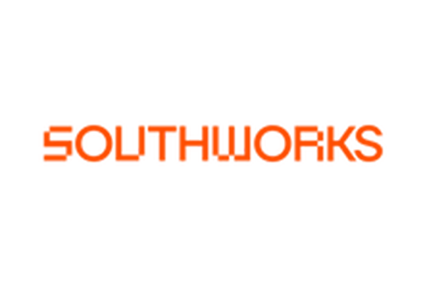 SOUTHWORKS logo displayed in modern orange text on a white background.