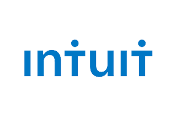 The Intuit corporate logo in blue on a transparent background.