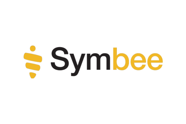 Symbee logo featuring a stylized yellow bee icon and the word 'Symbee' with 'Sym' in black and 'bee' in yellow text on a white background.