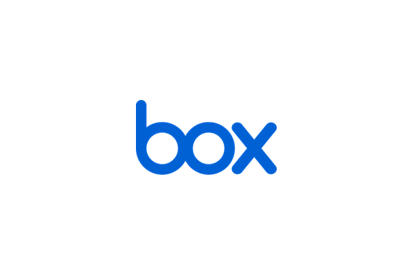 Box logo in blue on a transparent background