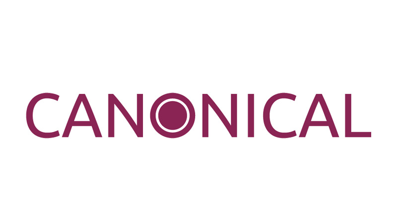 The official logo of Canonical, featuring the word 'Canonical' in stylized maroon font with a circular design in the letter 'O'.