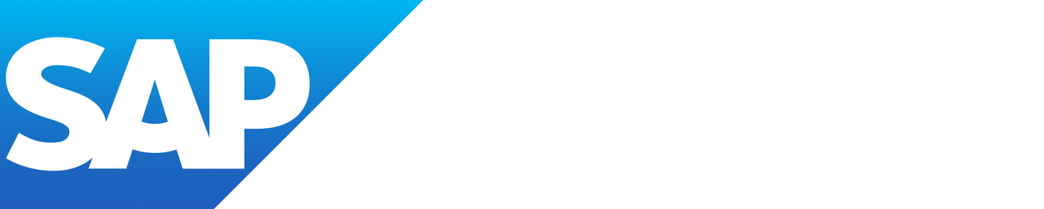 The SAP logo with a blue gradient background and a white text area.