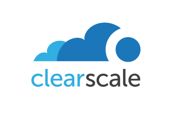 ClearScale logo featuring blue cloud shapes above the text 'clearscale' on a white background.