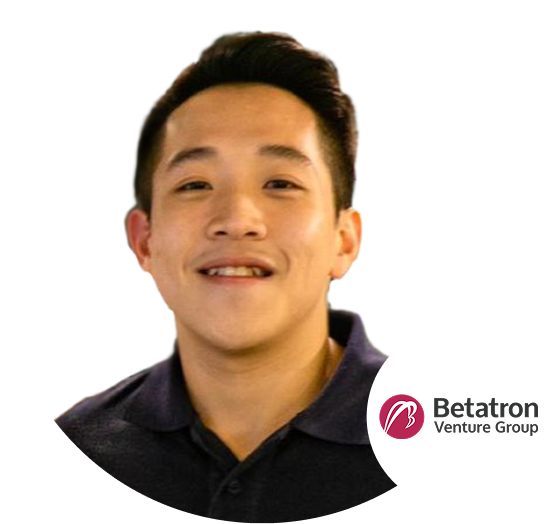 Portrait profile image of a person with a Betatron Venture Group logo in the bottom right corner.