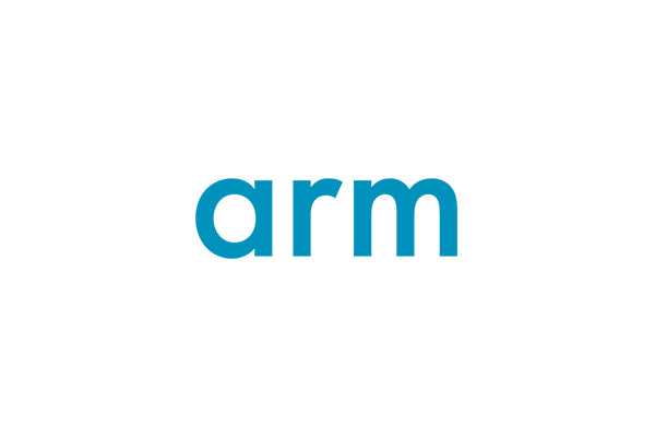 The Arm logo in blue lowercase letters on a white background.