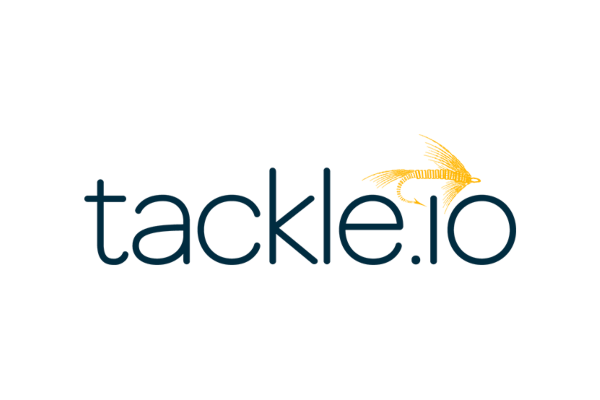Logo of Tackle.io with a yellow flying fish integrated into the design.