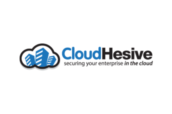 CloudHesive logo featuring a cloud with buildings and the tagline securing your enterprise in the cloud, representing cloud security services.