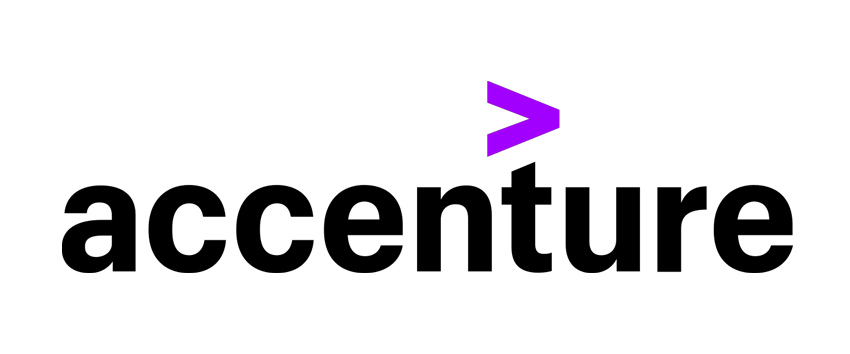 The official logo of Accenture, featuring the company name with a forward arrow symbol.