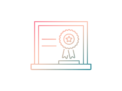 A rectangular abstract image with a diagonal gradient transitioning from pink and peach tones in the top left to teal blue in the bottom right, representing the AWS Energy & Utilities partner program.