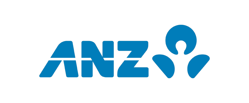 ANZ logo in blue with stylized text and icon.
