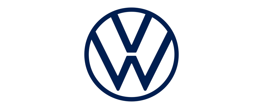 The official logo of Volkswagen, featuring a stylized 'V' above 'W' enclosed in a blue circle.