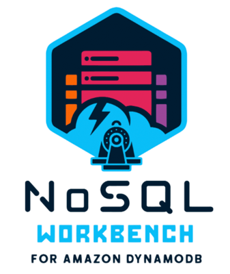 Logo for NoSQL Workbench, a visual development tool for Amazon DynamoDB, featuring a stylized cloud and server icon with the product name.