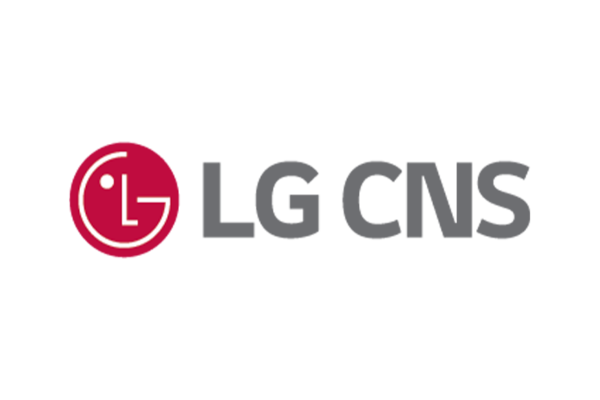 The logo of LG CNS, featuring a red circular emblem with the LG design and the text 'LG CNS' in gray.