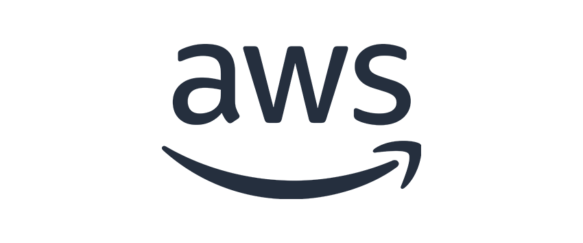 The official AWS (Amazon Web Services) logo in a dark color scheme on a transparent background.