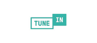 "Logo with the words 'Tune In' in teal boxes."