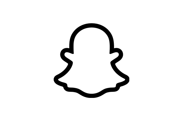 The white ghost logo of Snapchat on a solid black background.