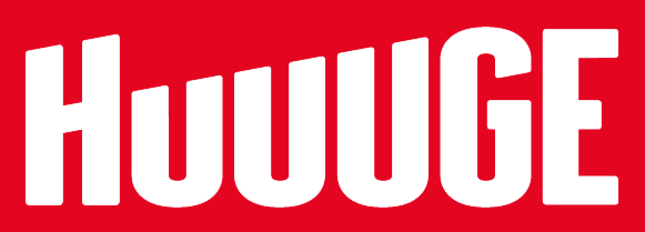 The Huuuge Games logo in bold white text on a red background.