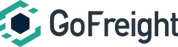 GoFreight company logo featuring a hexagonal design and the brand name in stylized text.