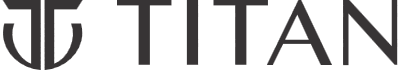 The black Titan logo with a stylized symbol and the word 'TITAN' in black text.