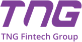 Logo of TNG Fintech Group in purple text.