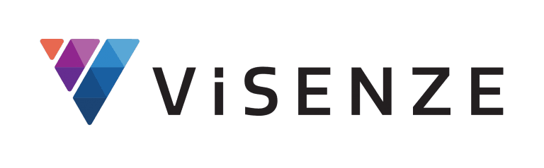 The ViSenze logo in a color horizontal format, featuring a geometric V icon and the ViSenze brand name.