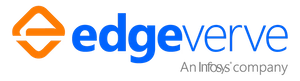 EdgeVerve, an Infosys company, logo in blue and orange on a transparent background.