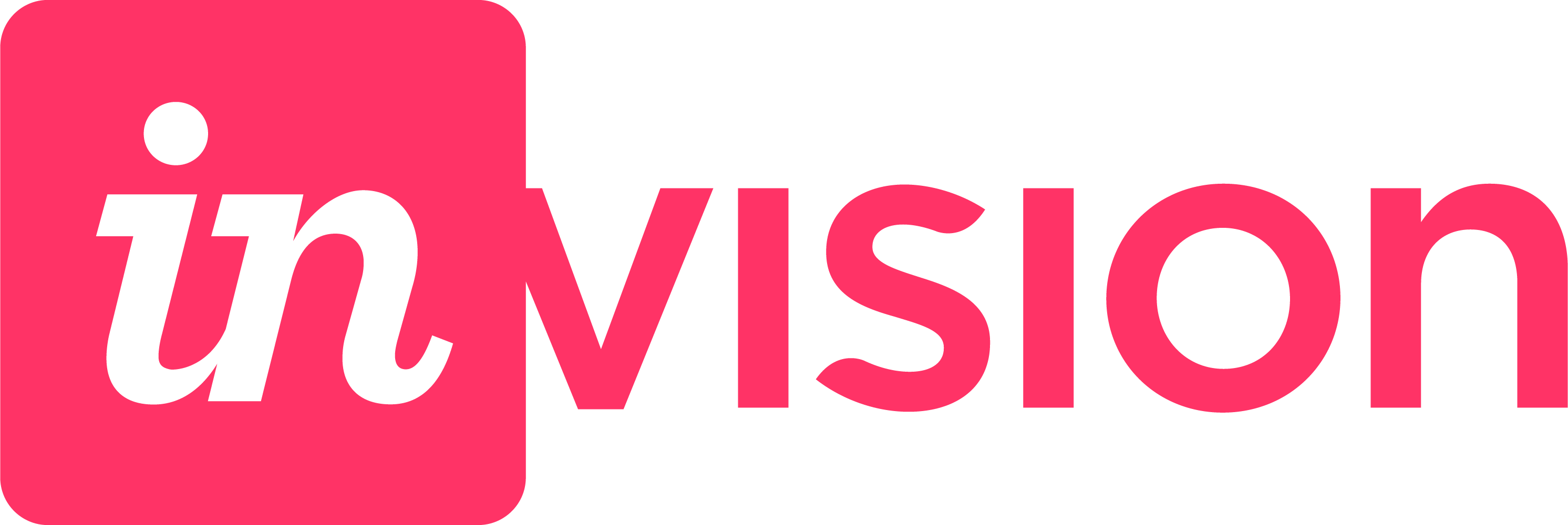 InVision logo in pink with the word 'inVision' in bold, modern font on a transparent background.