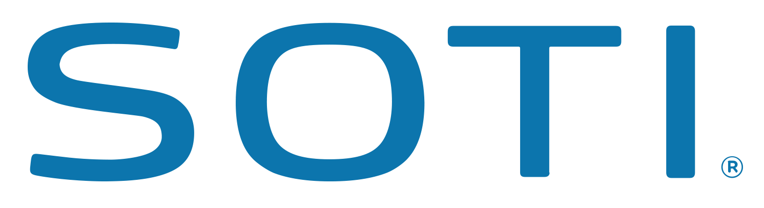 SOTI logo in blue text on a transparent background