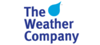 The Weather Company logo with blue text and a blue droplet design.