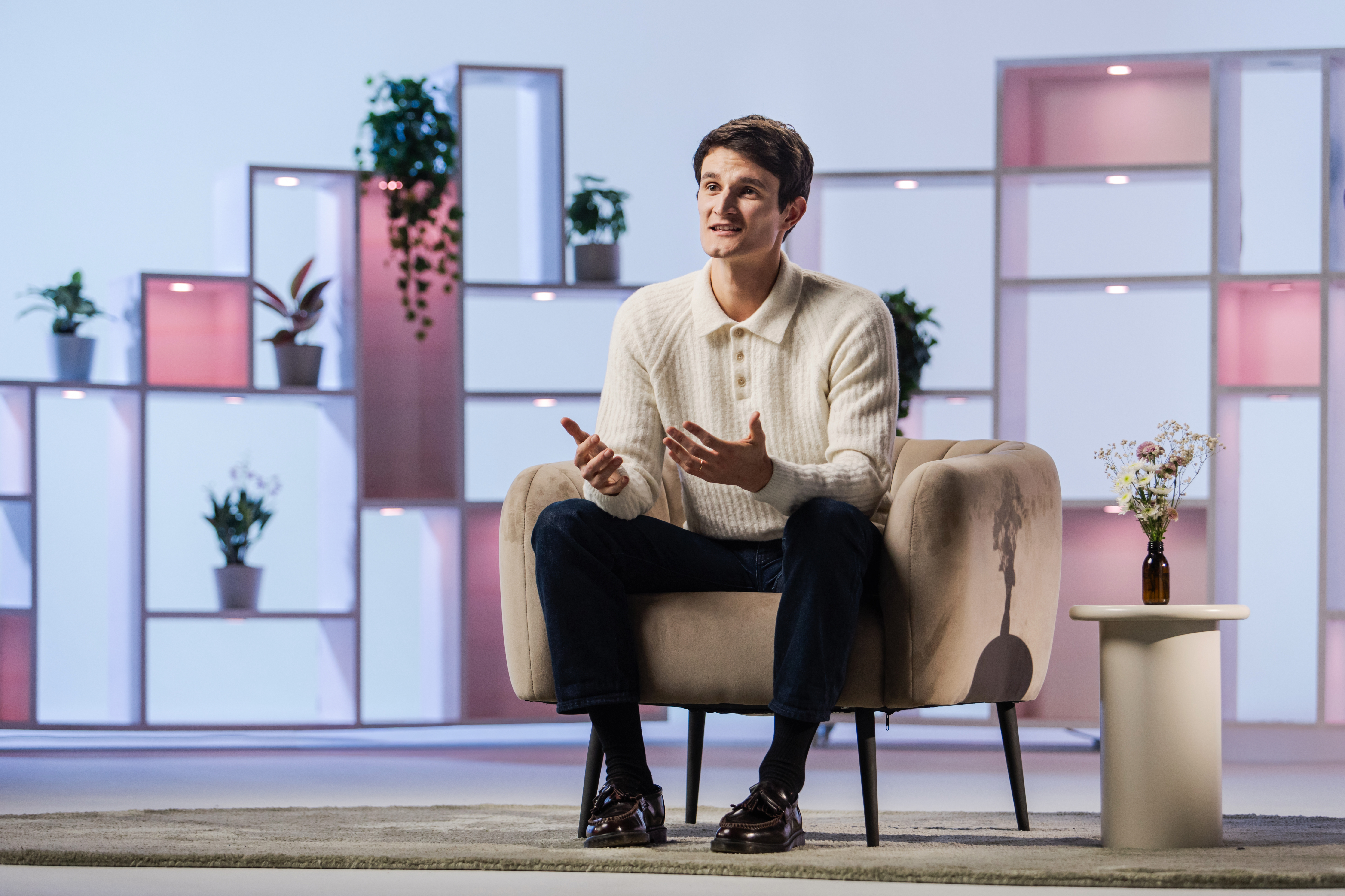 Man being interviewed