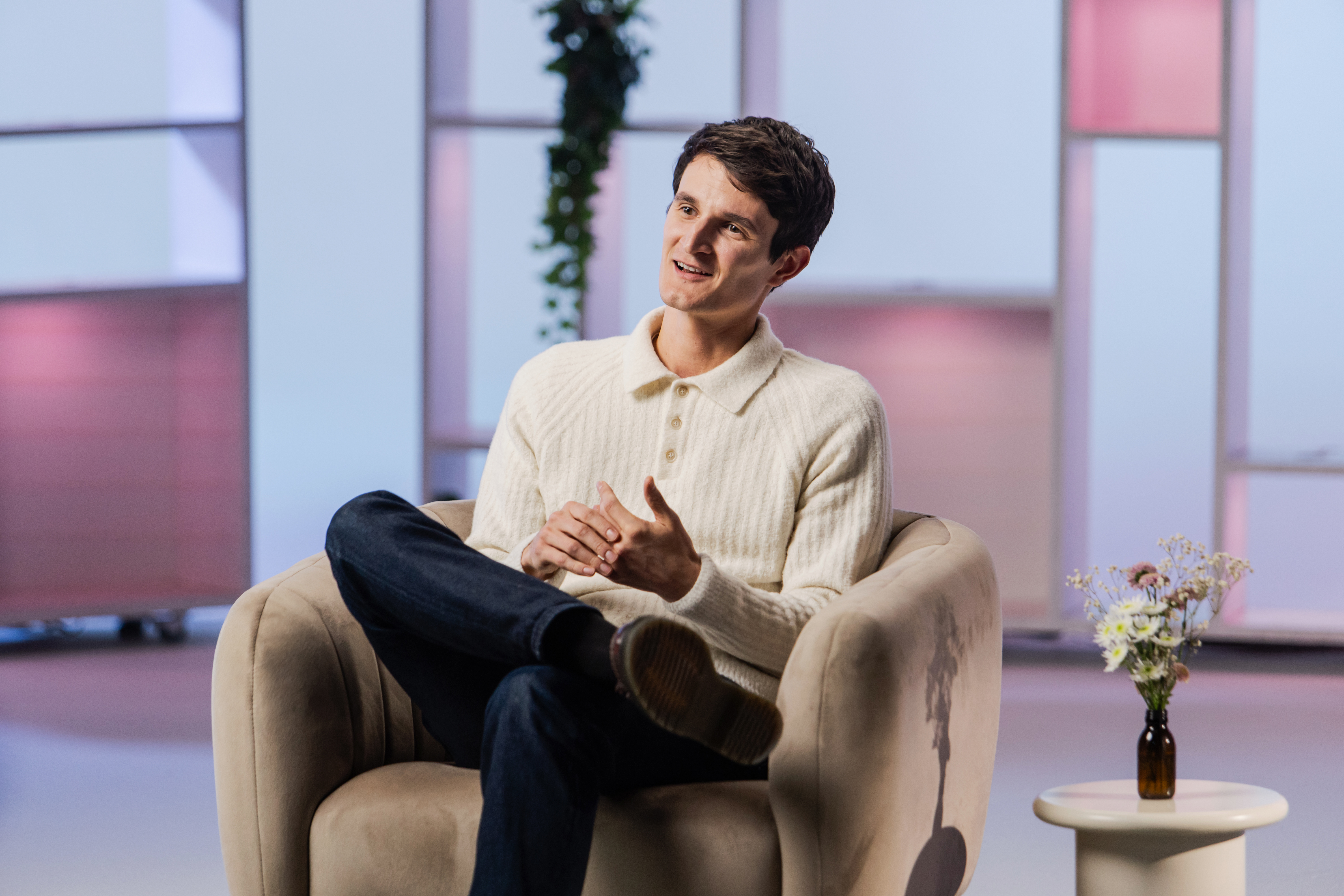 Man being interviewed