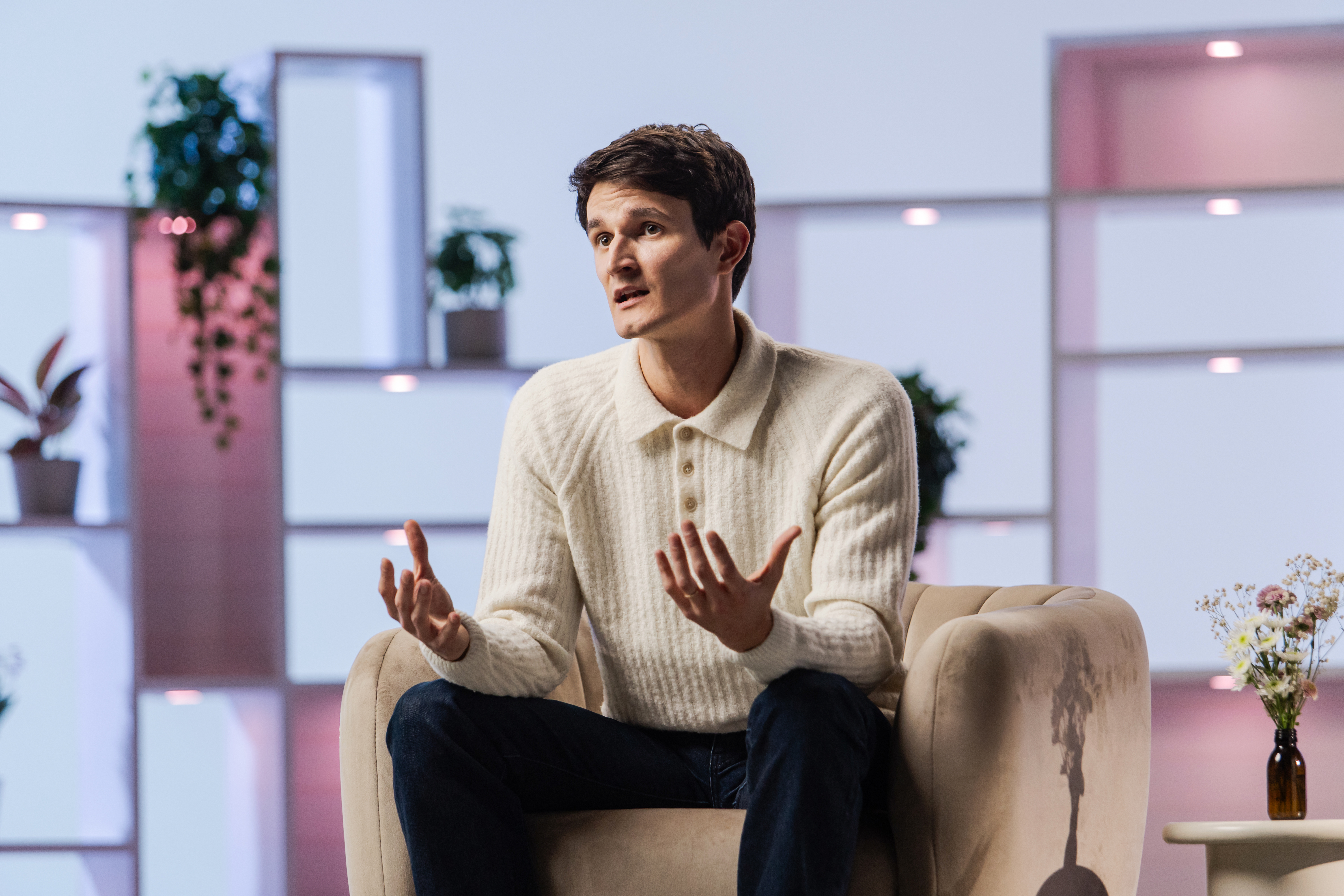 Man being interviewed