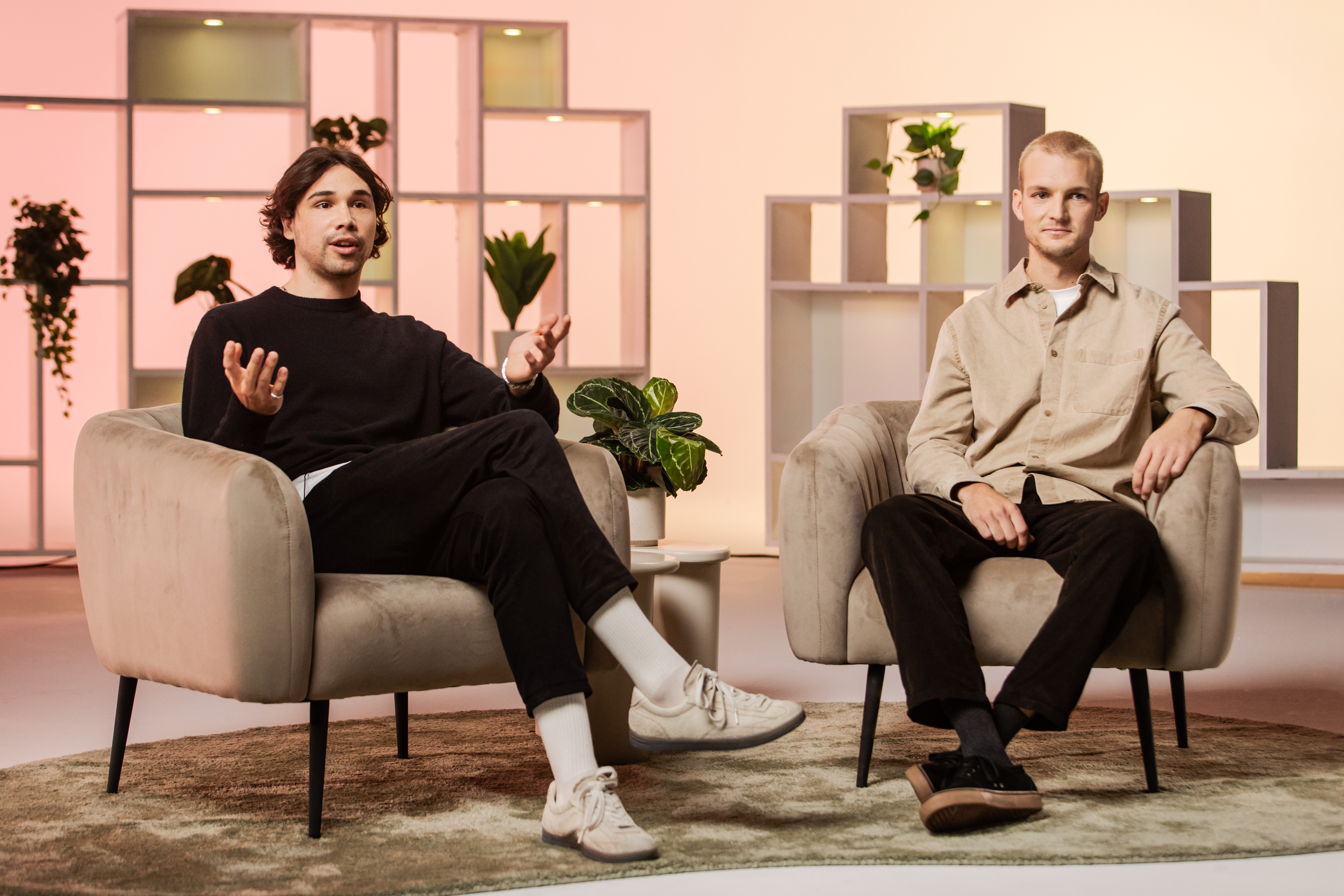 Two men being interviewed