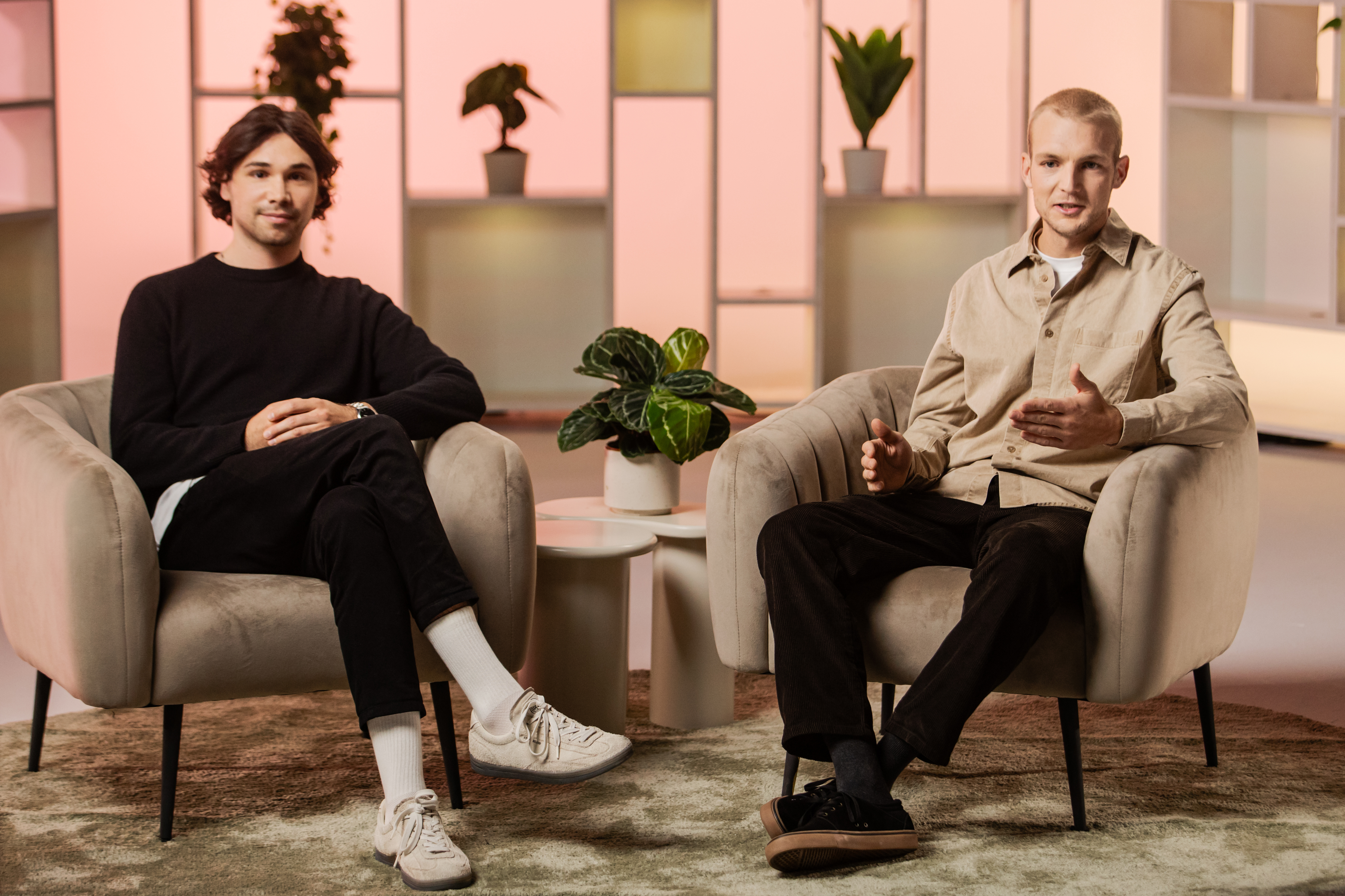 Two men being interviewed