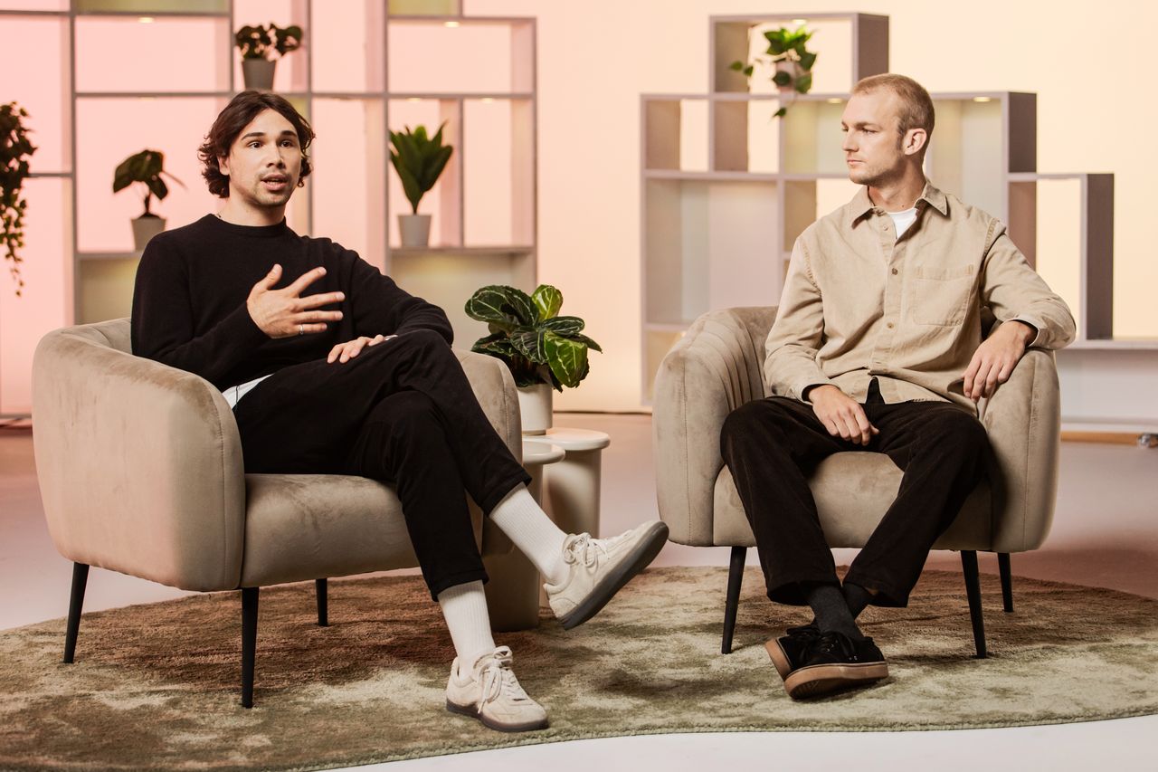 Two men being interviewed