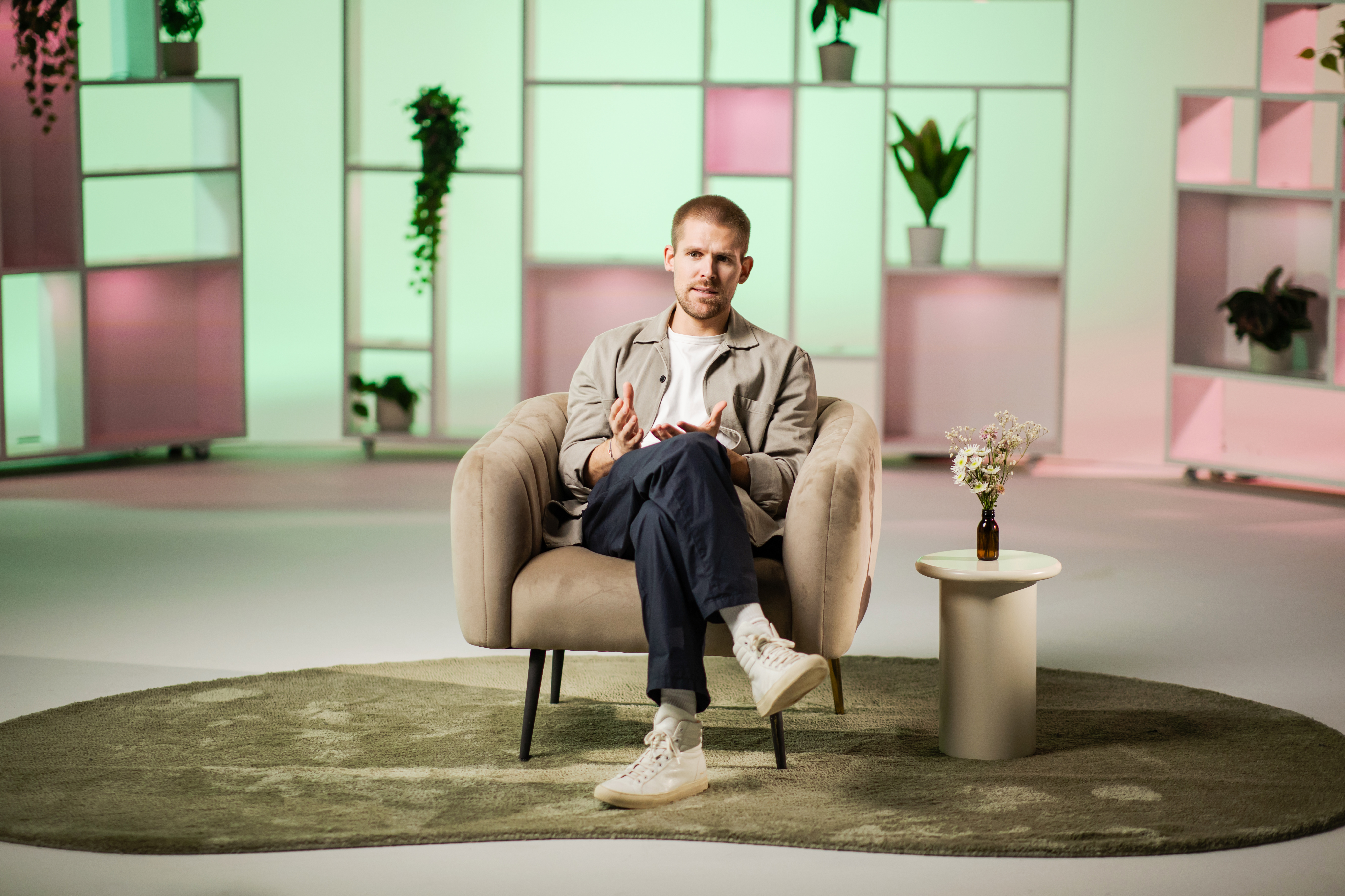 Man being interviewed