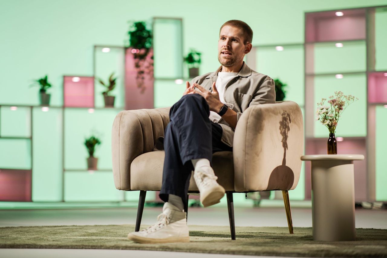 Man being interviewed