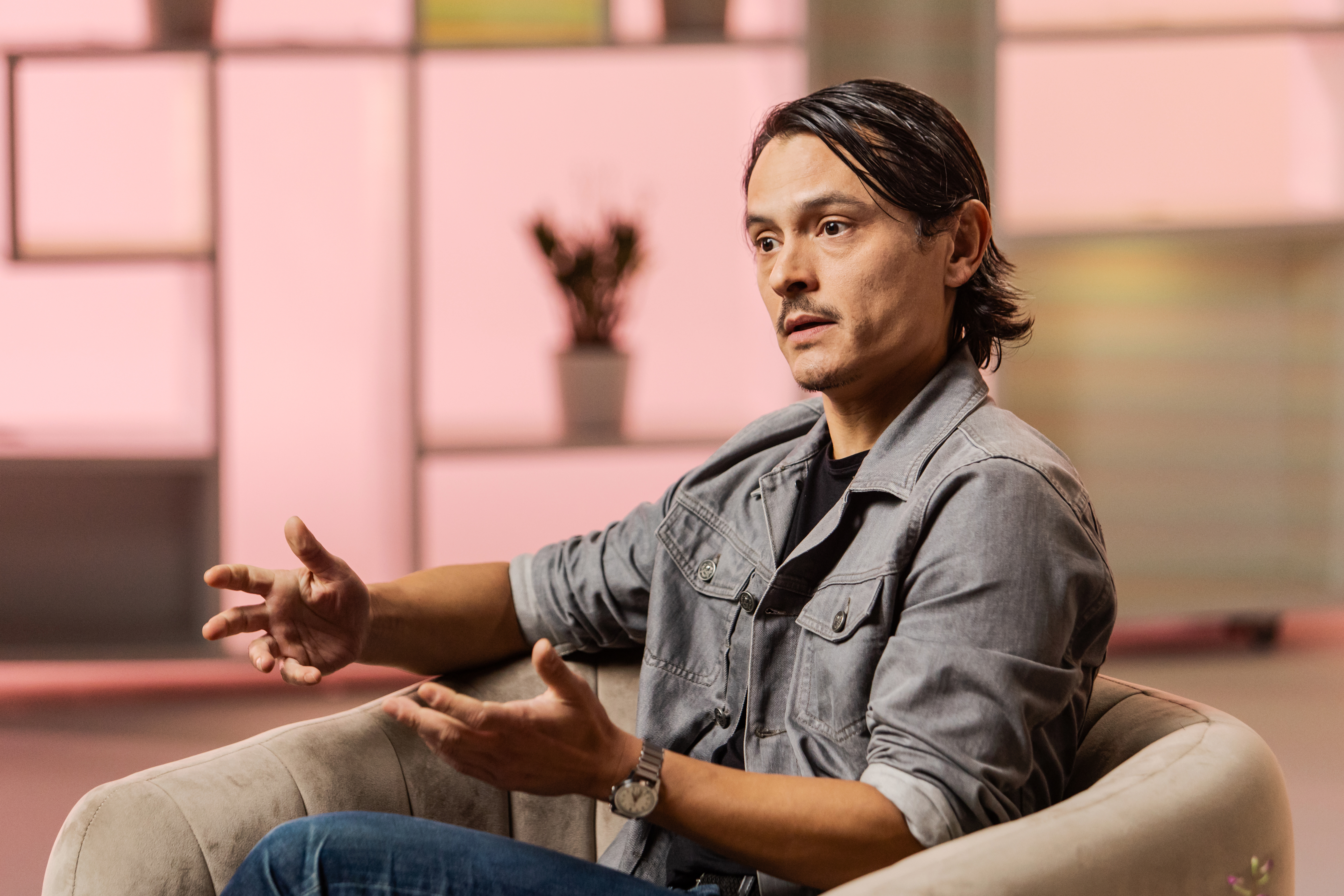 Man being interviewed